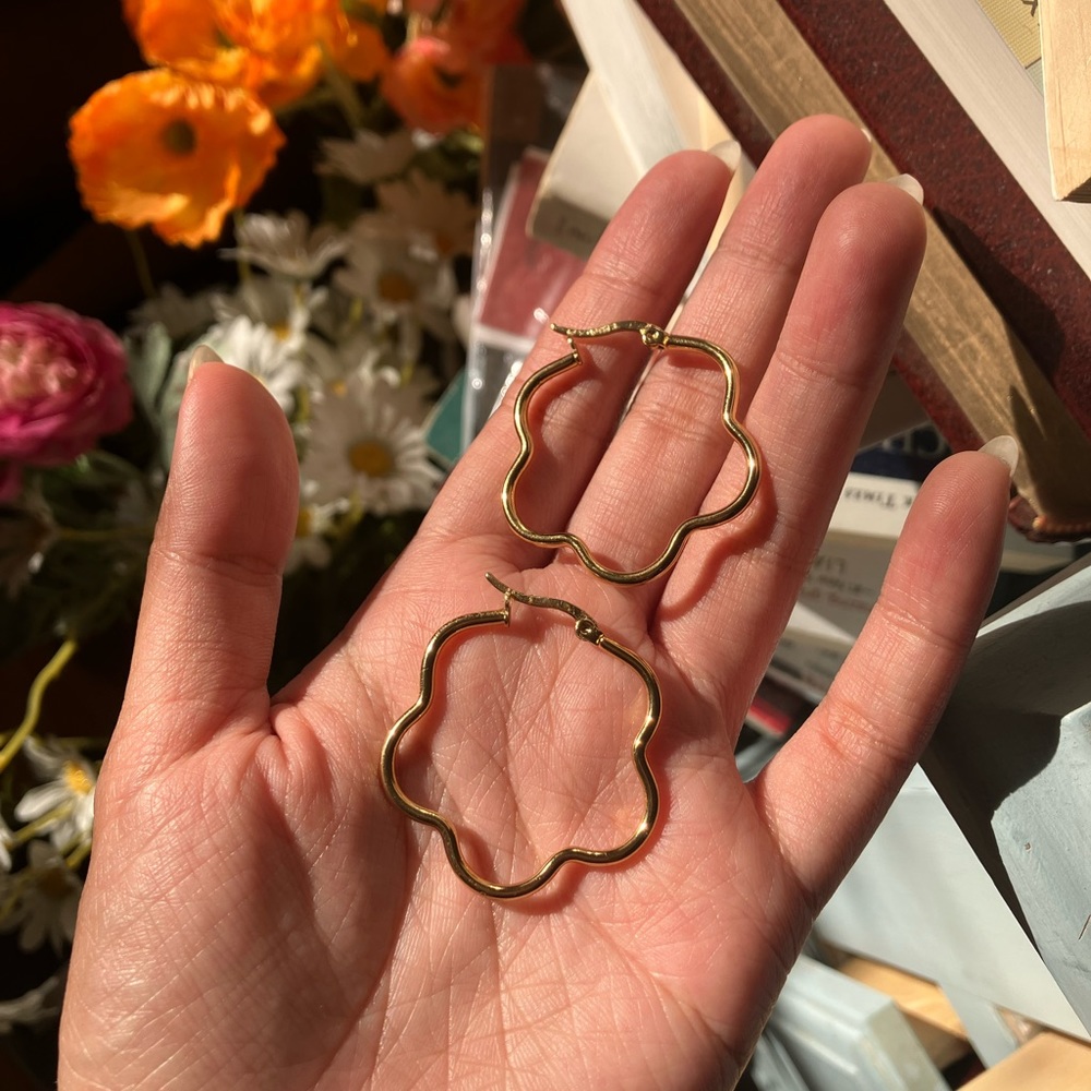 Flower Hoop Earrings